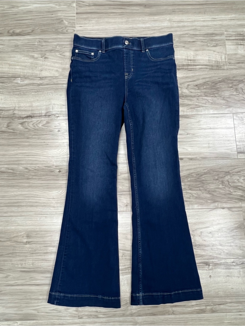 SPANX SPANXshape EveryWear Pull-On Flare Jeans in Poseidon Size L
